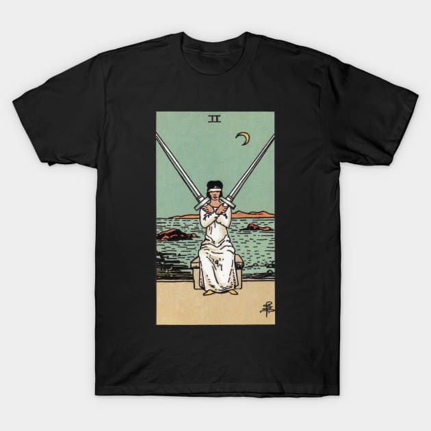 Two of Swords Tarot T-Shirt by NovaOven
